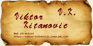Viktor Kitanović vizit kartica